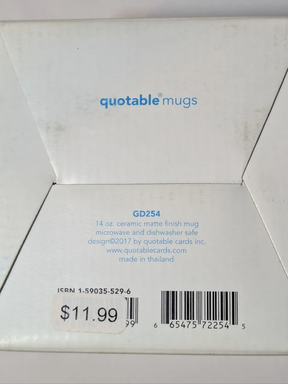 NIB New Quotable Mugs You're The Best Fun Coffee Mug 14 oz. White Blue Unisex